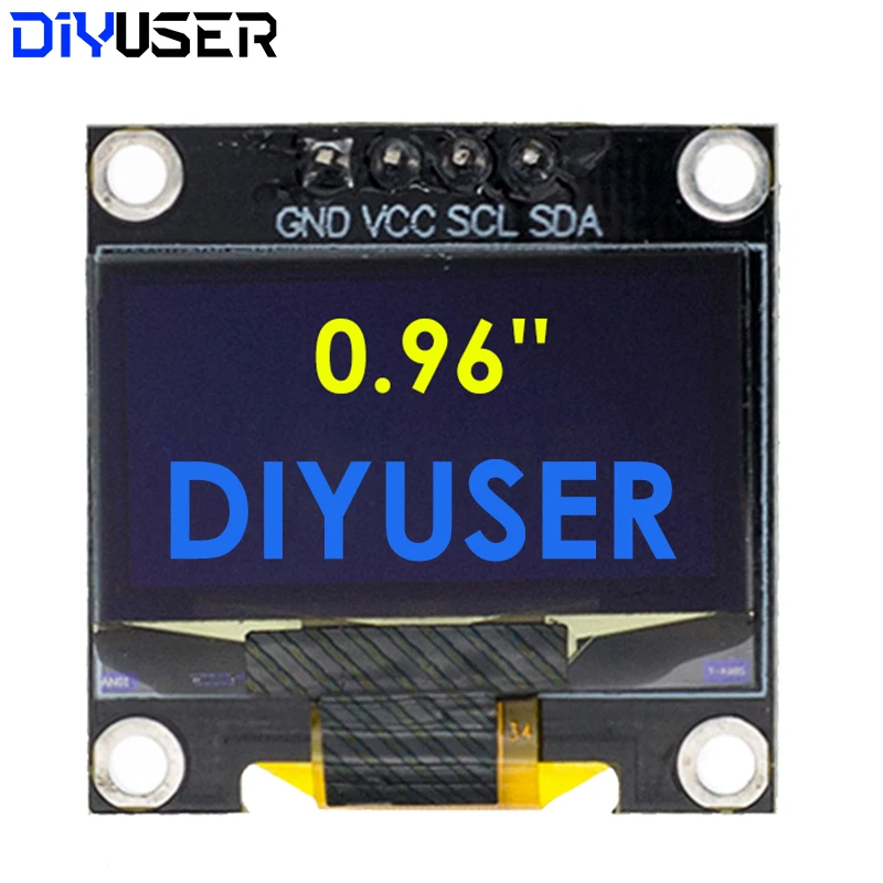 DIYUSER 0,96 Zoll OLED SSD1306 Weiß/Blau/Gelb 128X64 IIC I2C Serielles – Bild 4