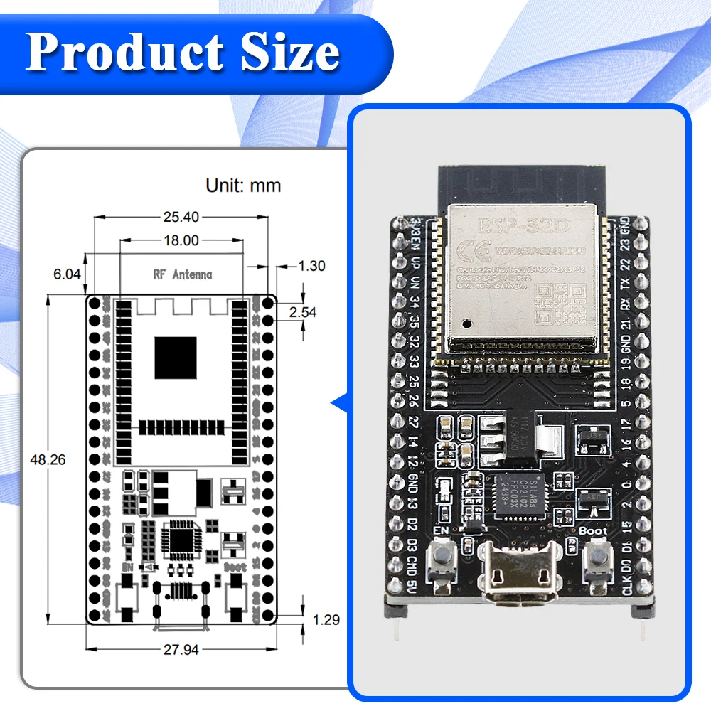 ESP32-Entwicklungsplatine mit GPIO-Erweiterungsplatinen-Kit ESP32-32D – Bild 4