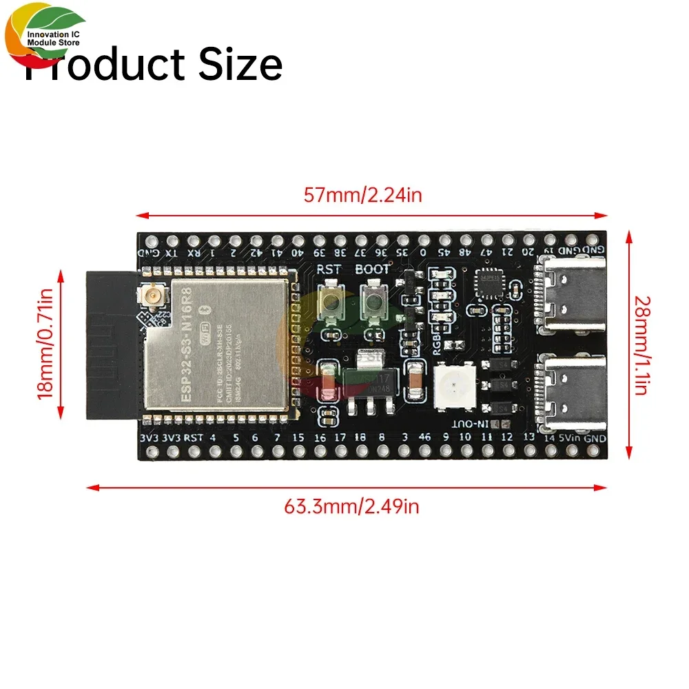 ESP32-S3 2,4GHz WiFi Bluetooth Modul ESP32-S3-N16R8 N8R2 – Bild 4