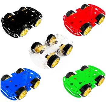 Smart Auto Kit 4WD Smart Roboter Auto Chassis Kits Auto Mit Geschwindigkeit Encoder und Batterie Box Diy