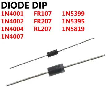 DIODE DIP 1N4001 1N4002 1N4004 1N4007 FR107 1N5819 RL207 FR207 1N5399 1N5395 (100 Stück)