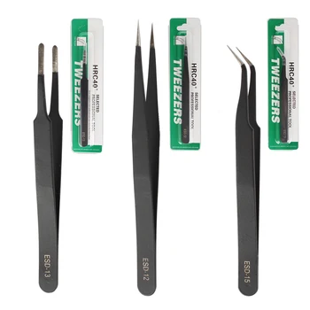 3D-Drucker-Teile ESD Edelstahl-Pinzetten-Set Antistatische Pinzette Reparaturwerkzeuge