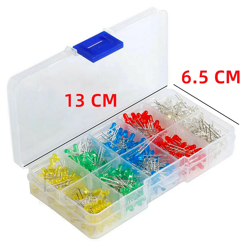 3mm 5mm,LED Dioden Assorted Kit, Weiß Grün Rot Blau Gelb, LED Licht – Bild 5