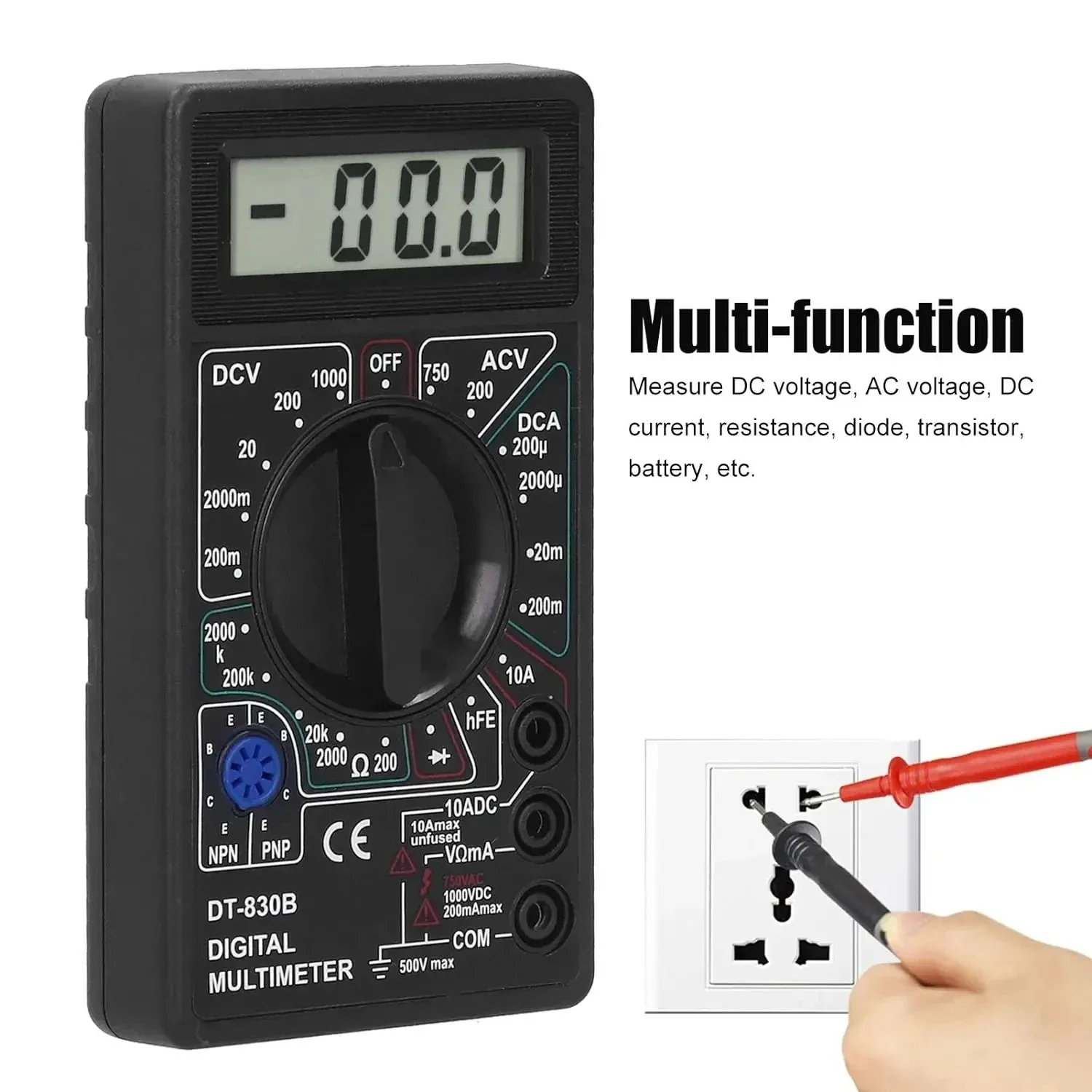 DT-830B Digitalmultimeter Digitales Voltmeter Amperemeter – Bild 5
