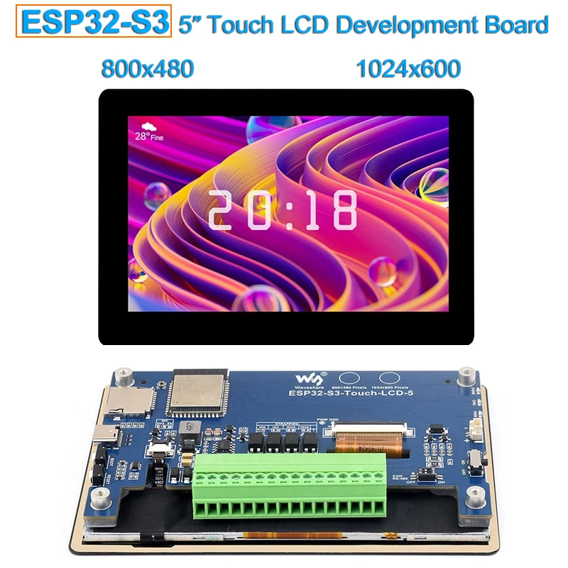 ESP32-S3 5 Zoll IPS Touchscren HMI LVGL GUI Entwicklungsboard Kapazitives Touch-LCD-Panel ESP32-Display