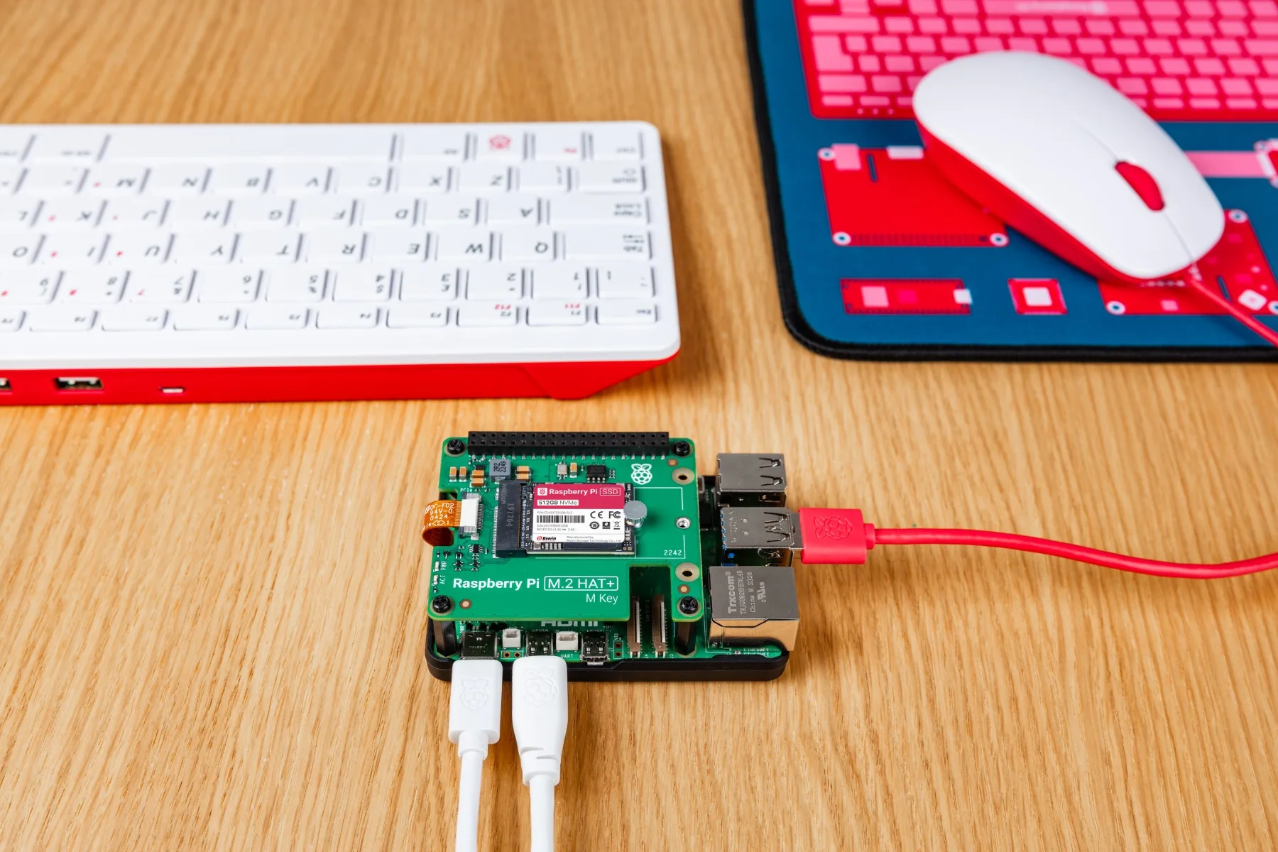 Raspberry Pi 5 Raspberry Pi M.2 HAT+ mit PCI-E-Kabel, Raspberry Pi – Bild 2