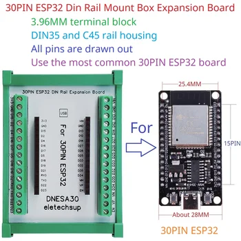 30PIN ESP32 Devkit V1 Din Rail Expansion Board 3,96 Terminal Schraube Terminal Block Adapter Modul
