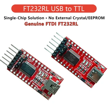 FT232RL USB-zu-TTL-Seriell-Adaptermodul FTDI FT232 USB-zu-UART-RS232-Konverter 3,3V 5V Überstromschutz Arduino