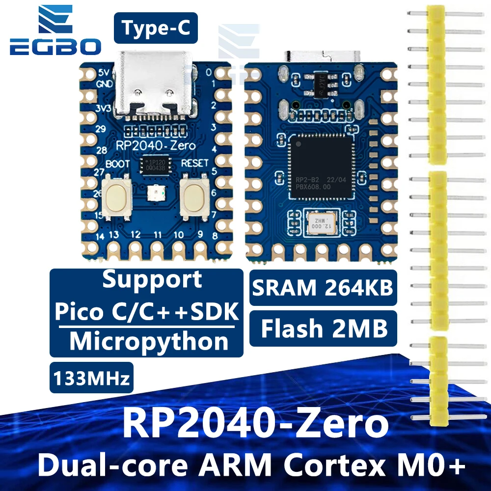 RP2040-Zero Für Raspberry Pi Mikrocontroller PICO Entwicklung Board Modul mit Dual-Core Cortex M0 + Prozessor