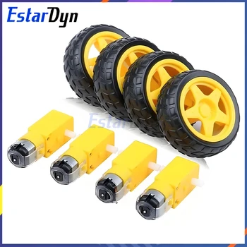 STM32 4WD Roboter-Smart-Car-Chassis, TT Getriebemotor mit Encoder Anti-Interferenz für DIY