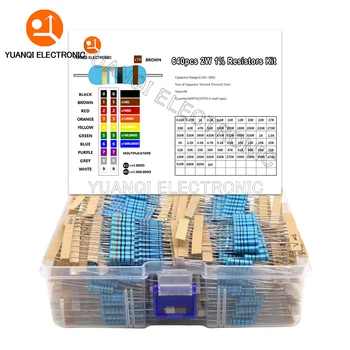 2 W Metallschichtwiderstandsset 1 % 0,33 R - 1 M Ohm 64 Werte x 10 Stück Widerstandsset (640 Stück)