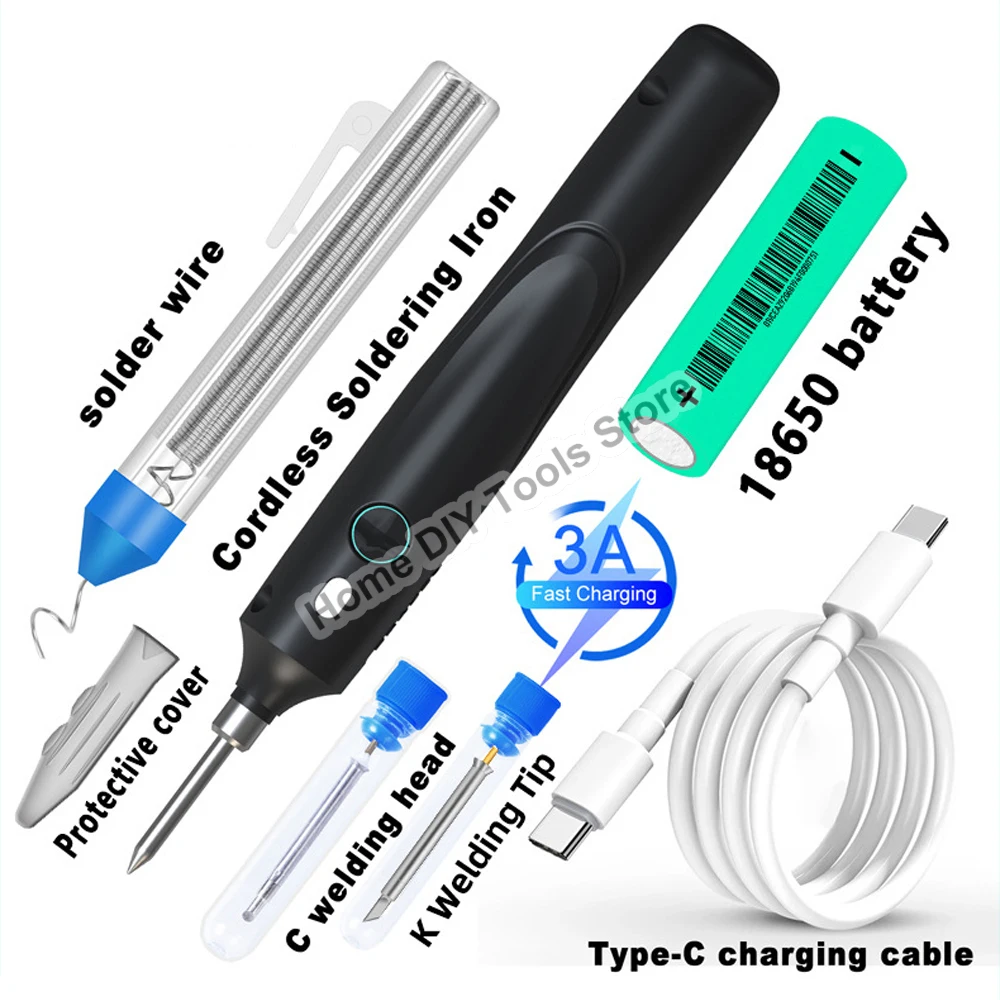 8W USB-Lötkolben-Set mit einstellbarer Temperatur Keramik kern Heizung tragbar, für das Schweißen von Löt