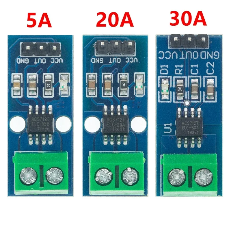 Hall-Stromsensormodul ACS712-Modul 5A 20A 30A Hall-Stromsensormodul 5A/20A/30A ACS712