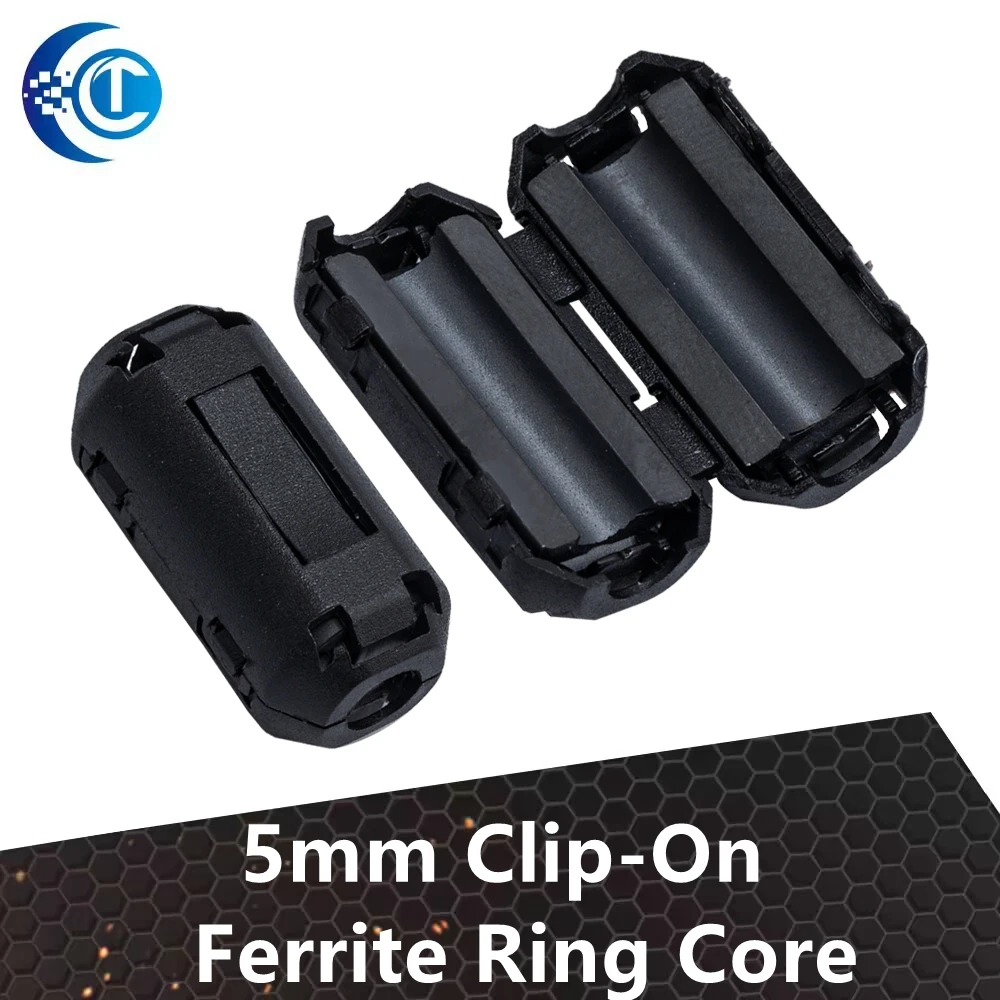 5mm Clip-On-Ferritringkern-Geräusch unterdrücker für Filter für aktive Komponenten mit Emi-RFI-Clip-Kabel