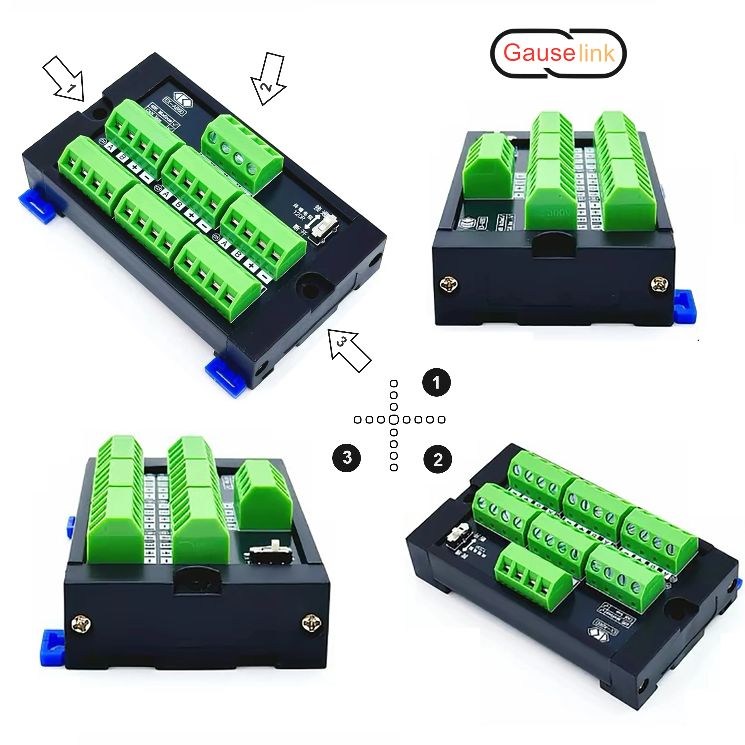 RS485 CAN Modbus RTU Klemmenblock-Hub 4/6/8 Kanal Schraubkontakt – Bild 2