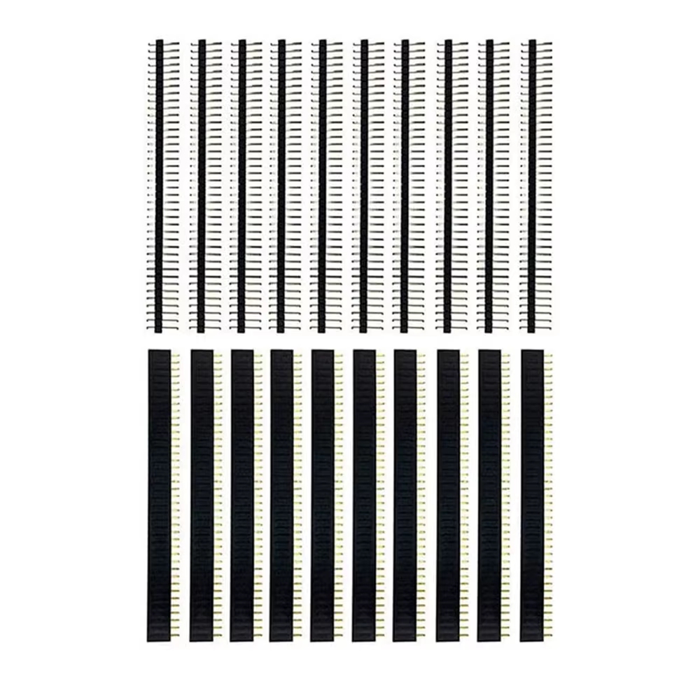 10 Paar 40-polige 1 x 40 einreihige männliche und weibliche 2,54 zerbrechliche Stiftleiste PCB (20 Stück)