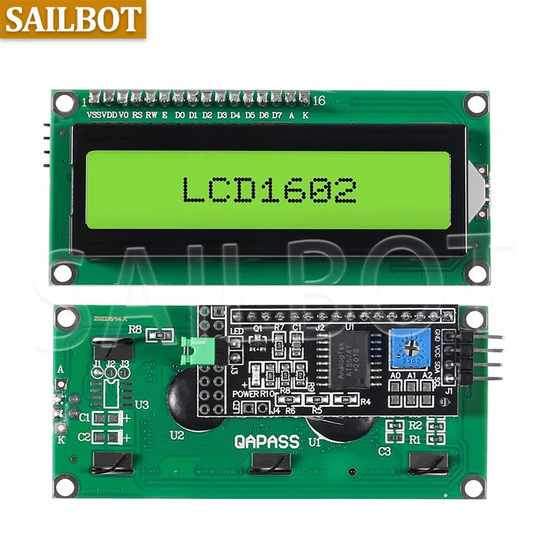 LCD1602 I2C LCD Module Blue / Yellow Green Screen 16x2 Character LCD – Bild 2