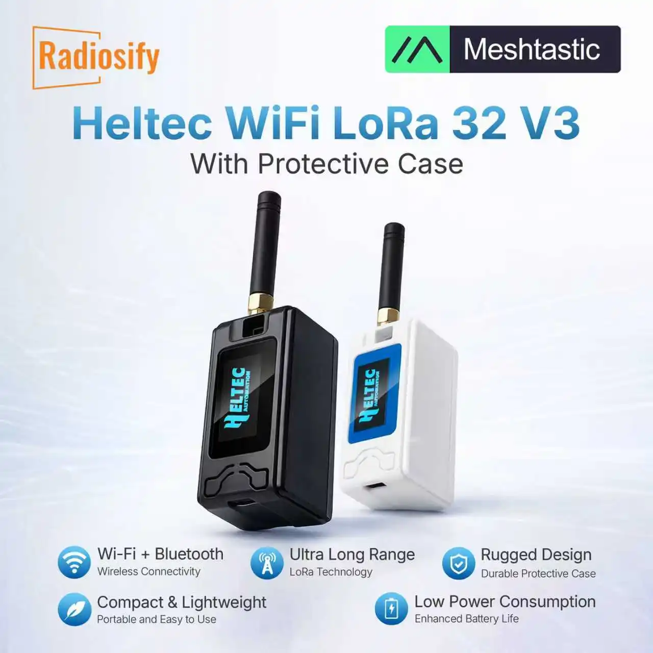 Heltec V3 LoRa 32 mit Gehäuse ESP32-S3 SX1262 Meshtastic Meshcore Node 868MHz 915MHz OLED-Display WiFi BLE IoT