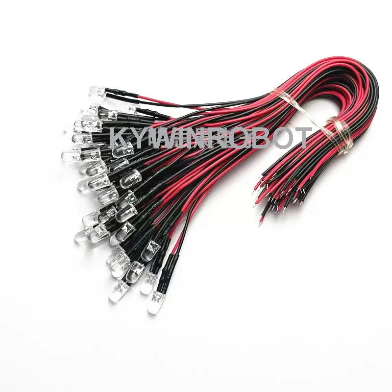 3mm LED 5-12V 20cm Vorverdrahtete Weiße Rote Grüne Blaue (10 Stück) – Bild 3