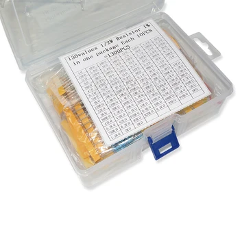 1/2W 0,5 W 1% 1R ~ 3M Ohm 130 Werte Metall Film Widerstand Sortiment kit Jeder wert 10 stücke (1300 Stück)