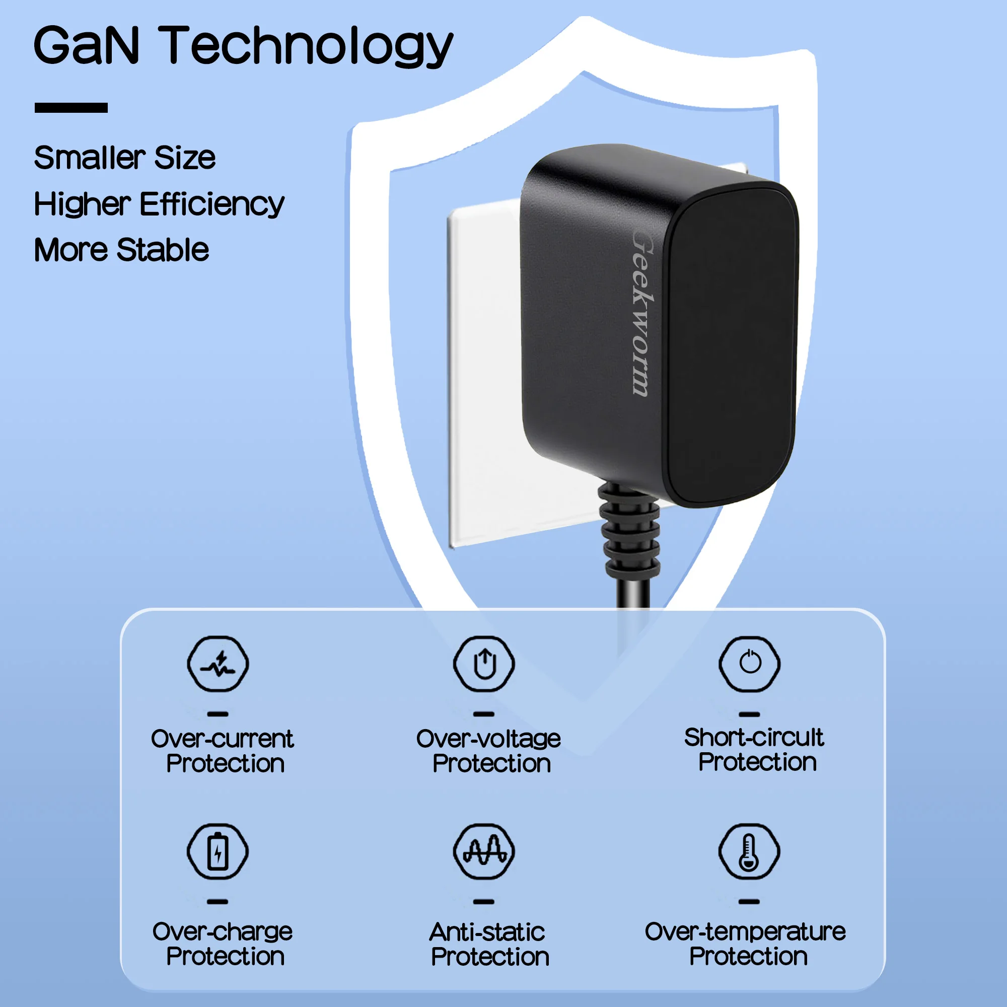 Geekworm Raspberry Pi 5 USB-C-Netzteil, GaN PD 27 W Typ C-Netzteil – Bild 3