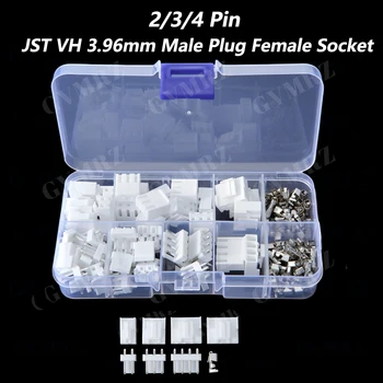 Box JST VH3.96 Pin-Steckverbinder 4-Pin JST VH 3,96mm Stecker Buchse Kunststoffgehäuse (120 Stück)