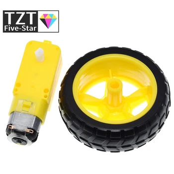 TZT 1 Stück/Paket: Verzögerungs-Gleichstrommotor + Stützräder, A / Chassis für intelligentes Auto, Motor