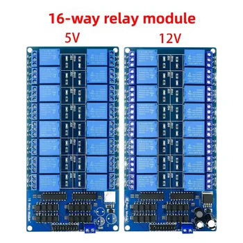 5V 12V 16-Kanal-Relaismodul für Arduino ARM PIC AVR DSP Elektronisches Relaismodul mit Optokoppler-Isolation