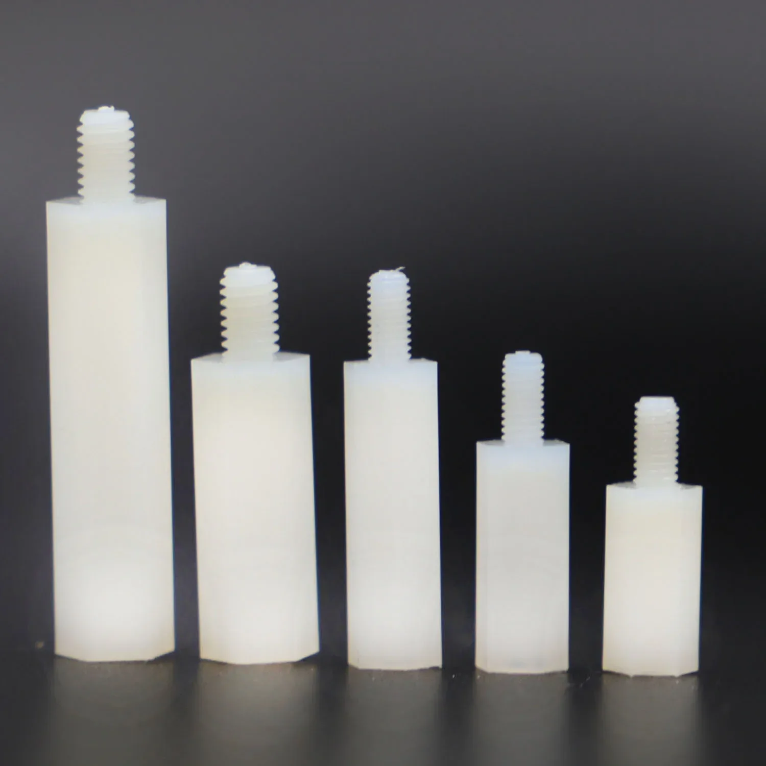 M2 M2.5 M3 M4*L+6 Nylon-Abstandshalter Weiß, Stecker auf Buchse, für PCB, Kunststoff-Abstandsschrauben