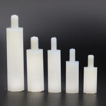 M2 M2.5 M3 M4*L+6 Nylon-Abstandshalter Weiß, Stecker auf Buchse, für PCB, Kunststoff-Abstandsschrauben