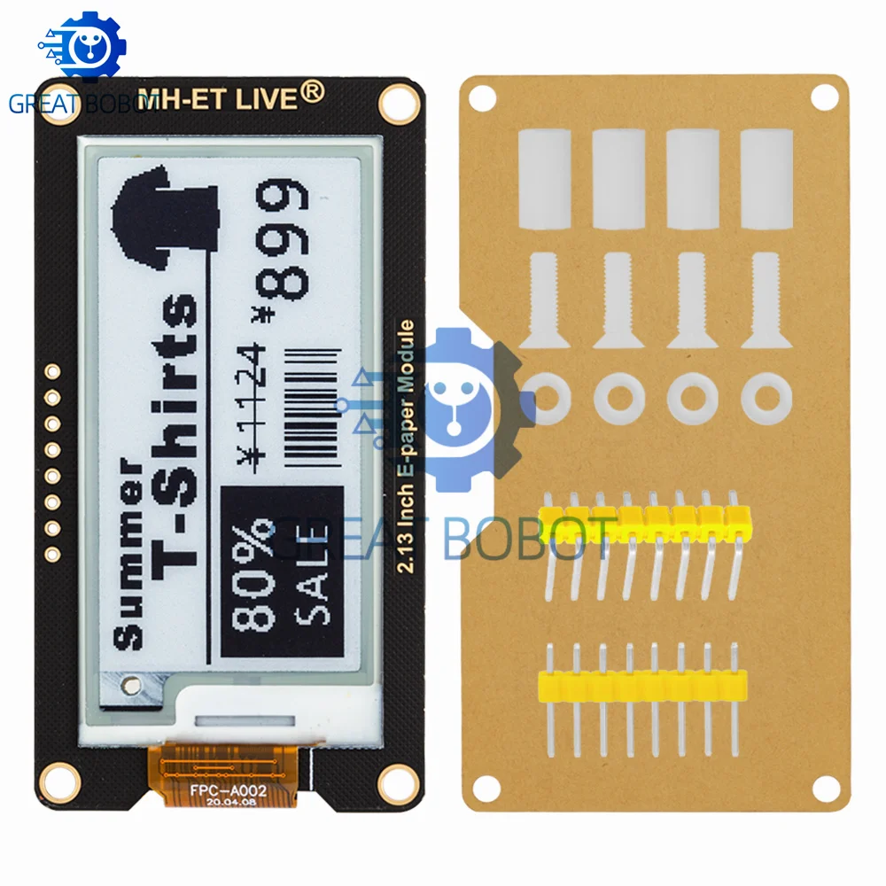 2,13" 2,13 Zoll Epaper Modul E-Paper E-Ink EInk Display Bildschirm SPI – Bild 4