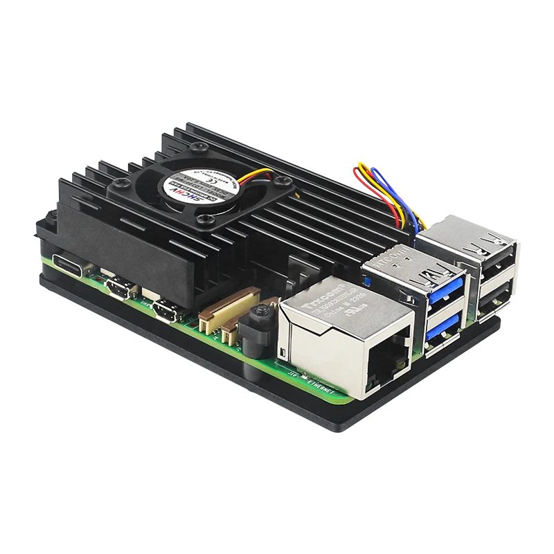 Raspberry Pi 5 Aluminium legierung Metall gehäuse Kühl gebläse Gehäuse passive und aktive Kühlers chale
