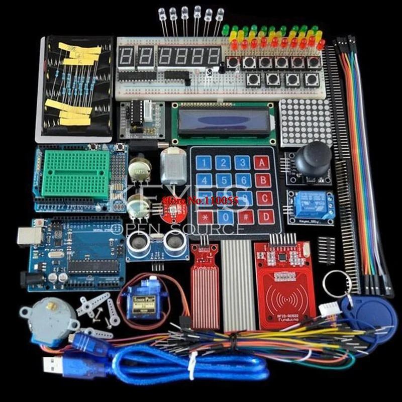 Starter-Kit für Arduino Uno R3 - Uno R3 Steckbrett und Halter Schrittmotor / Servo /1602 LCD