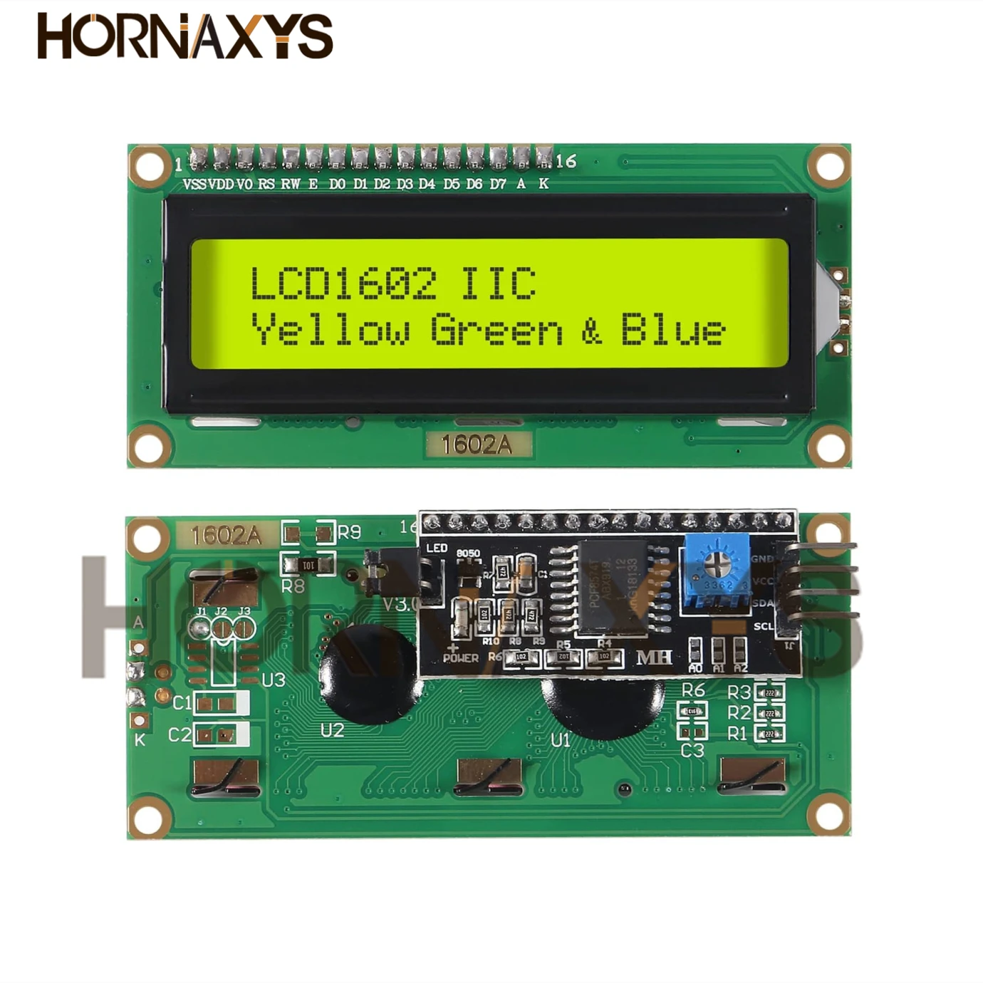 LCD1602+I2C Modul Blau / Gelbgrün Bildschirm 16x2 Zeichen LCD-Anzeige – Bild 3
