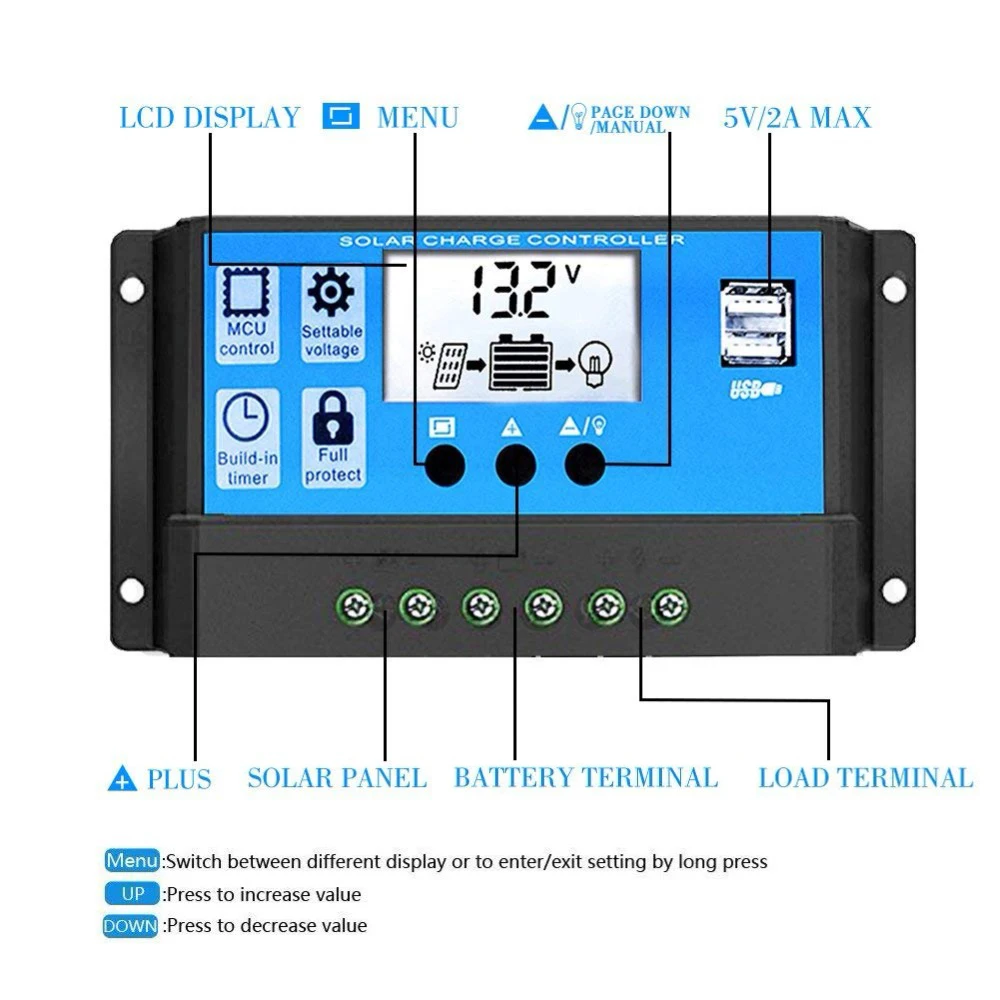 Solarpanel-Laderegler, 12 V, 24 V, PWM, MPPT, 10 A, 20 A, 30 A – Bild 3
