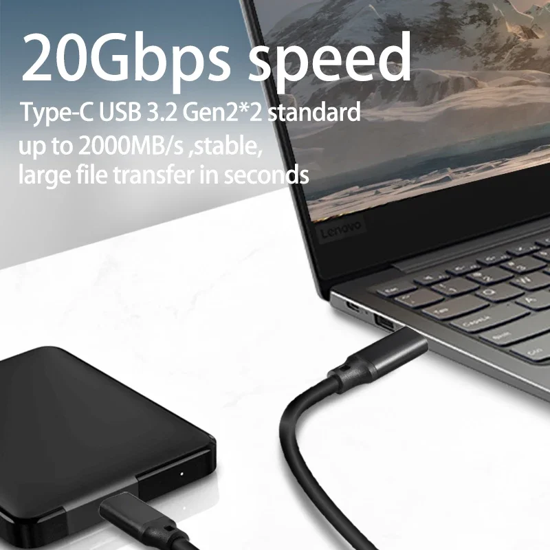 USB3.2 Gen2 USB3 2 Gen2x2 Kabel PD 100 W Typ USB C auf USB C Kabel 3 m – Bild 2