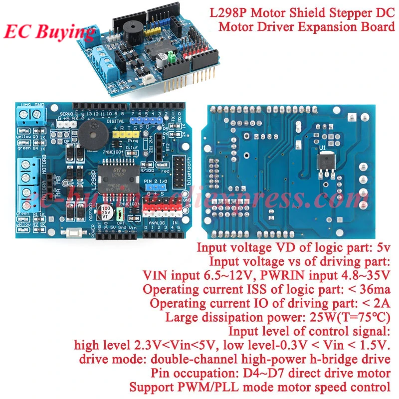 L298P L298 Motor Shield Stepper DC Motor Treiberplatine – Bild 3