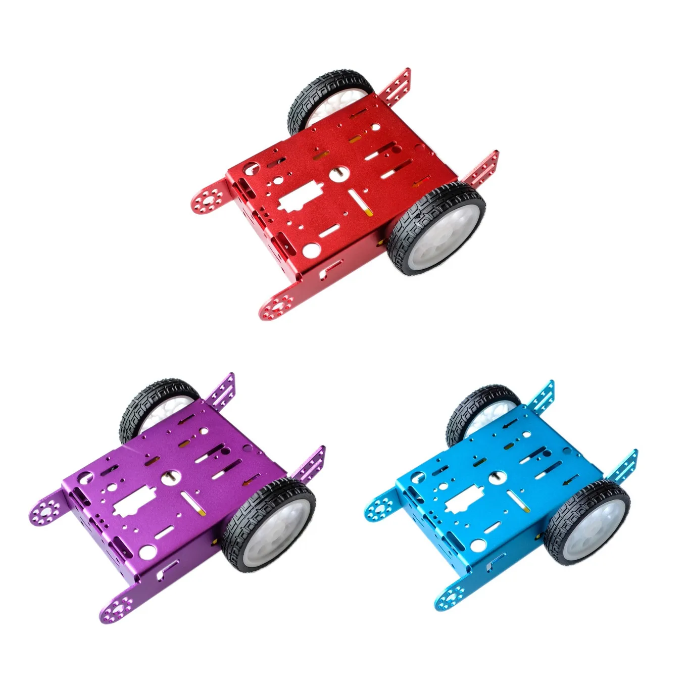 1 * 2WD Aluminium Auto Neue Bildung Spielzeug Roboter Intelligente Auto Legierung Chassis 2WD Smart Roboter