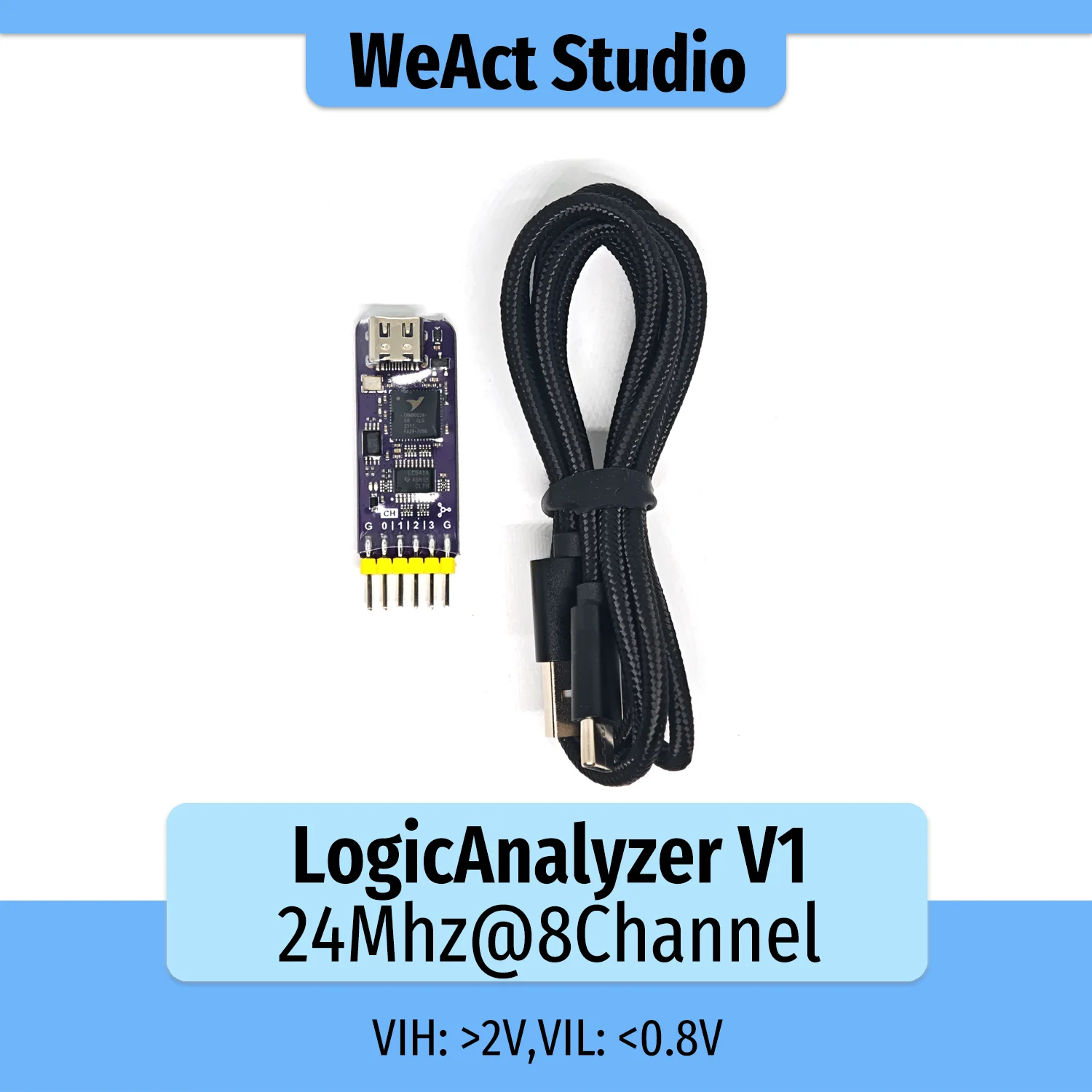 WeAct LogicAnalyzer V1 Mini USB Logikanalysator 24MHz 8CH 8-Kanal – Bild 4