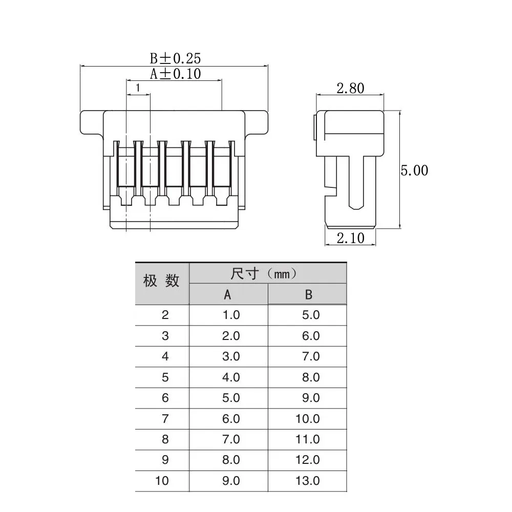 1 Box JST SH 1,0 2 3 4 5 6 7 8 9 10 Pin SH 1,0 mm Pitch Buchse Gehäuse – Bild 6