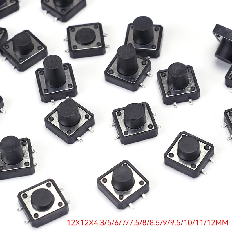 Momentary Tactile Push Button Switch SMD SMT Mini Micro 12*12mm Verschiedene Größen 4.3-12MM SMD (20 Stück)
