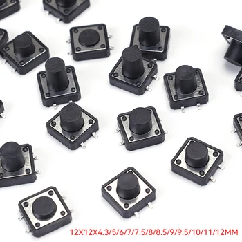 Momentary Tactile Push Button Switch SMD SMT Mini Micro 12*12mm Verschiedene Größen 4.3-12MM SMD (20 Stück)