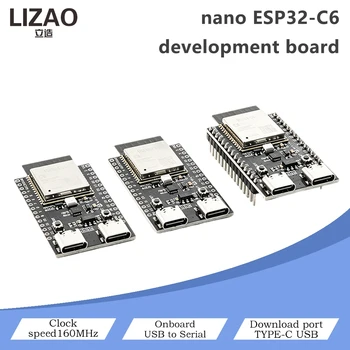 Nano ESP32-C6 WiFi Bluetooth Entwicklungsboard 160MHz Dual Type-C USB Onboard USB zu Seriell Volle