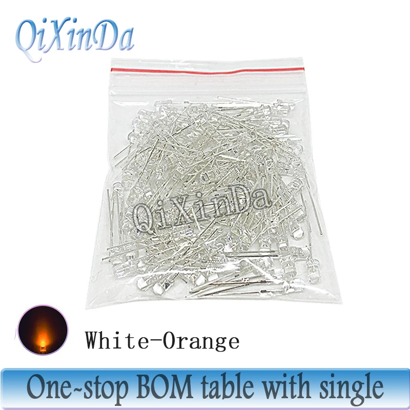 3 mm 5 mm LED-Dioden-Sortiment-Set, Weiß, Grün, Rot, Blau, Gelb – Bild 4