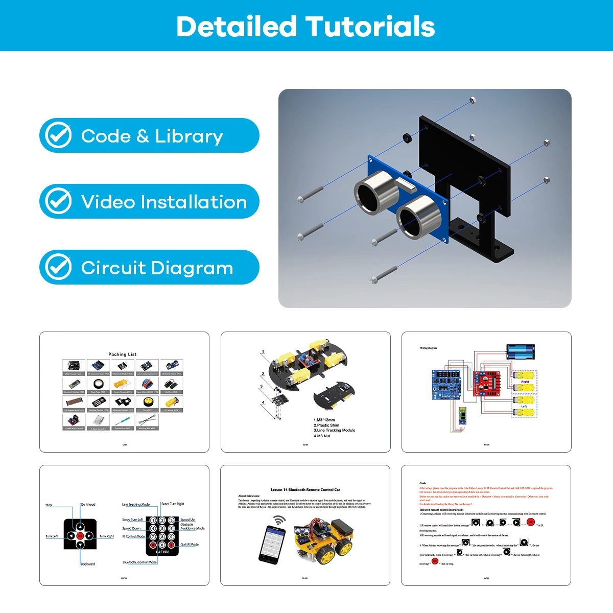Roboter-Car-Kit für Arduino für UNO R3 Programmierprojekt 4WD Robotic – Bild 5