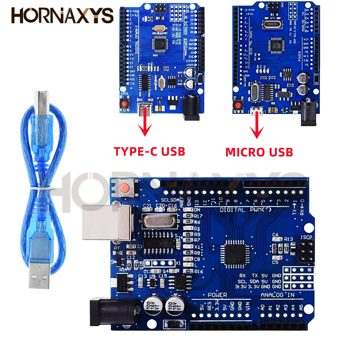1 Uds UNO R3 UNO Placa UNO R3 CH340G + Chip Mega328P 16 MHz Para Placa De Desarrollo Arduino UNO R3 + USB