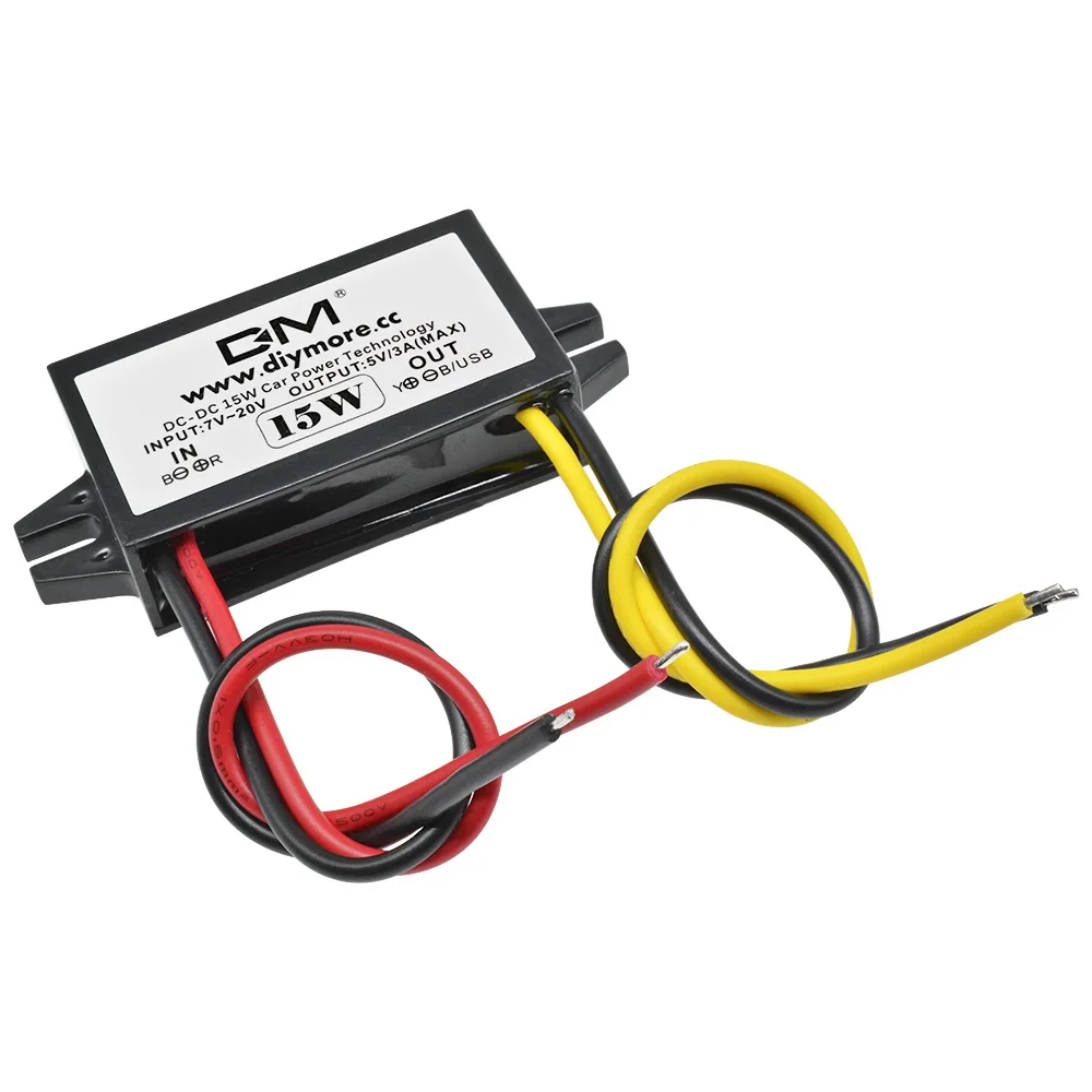 DC-DC 12V bis 5V 3A 15W Auto-Stromrichter Micro Mini USB Step Down – Bild 4