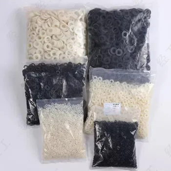 M2 M2.5 M3 M4 M5 M6 M8 M10 M12 Weiße Schwarze Kunststoff-Nylon-Unterlegscheiben, Flache (100 Stück)