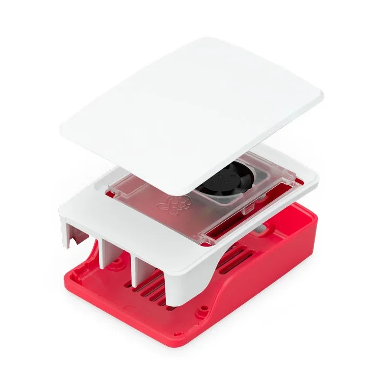 Raspberry Pi 5 Gehäuse Rot-Weiß ABS-Gehäuse Aktive Kühlung PWM-Geschwindigkeitsregelung GPIO-Breakout