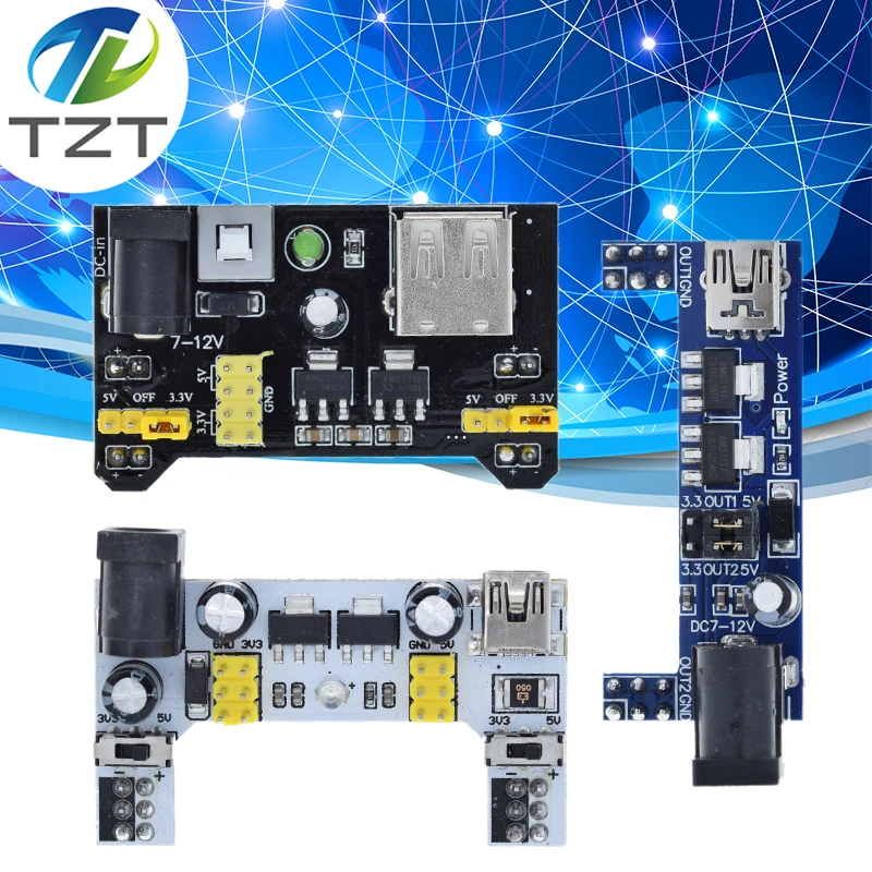 MB102 Breadboard-Stromversorgungsmodul 2-Wege MB102 weißes Breadboard-Spezial-Leistungsmodul 3,3 V 5 V MB-102
